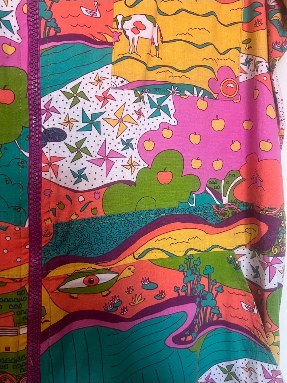 Blue Platypus psychedelic Printed Short-Sleeve Jumpsuit - Multicolor - Picture 4 of 4